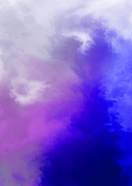 Beyaz arkaplanda soyut renkli suluboya. Dijital resim.