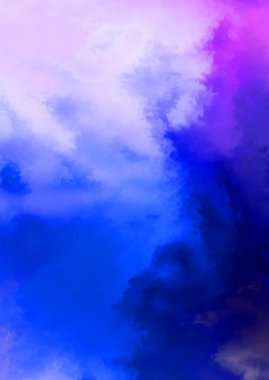 Beyaz arkaplanda soyut renkli suluboya. Dijital resim.