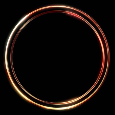 Parlak Çerçeve Arkaplanı. Siyah arkaplanda izole edilmiş parlak geometrik şablon. Soyut 2d illüstrasyon.