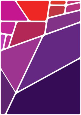 Beyaz boşluğu olan renkli bir çizim. Soyut geometrik desen. Mozaik arka plan. Geometrik çok renkli şekiller.