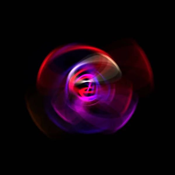 Spinning Rays Light Isolated Black Background Graphic Illustration Glowing Colorful — Stock Photo, Image