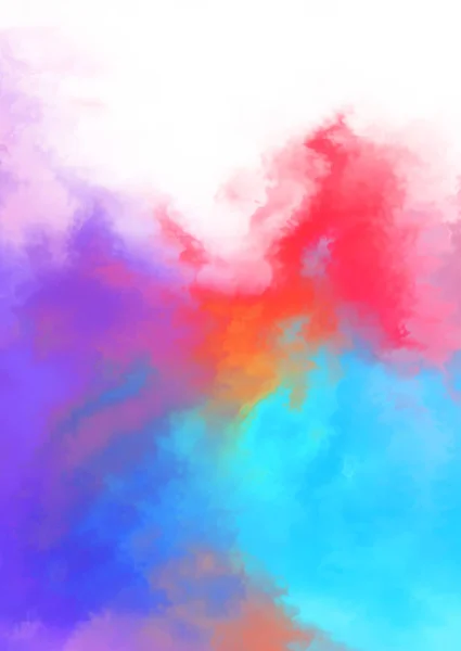 Abstract Colorful Watercolor White Background Digital Art Painting — Stock Photo, Image