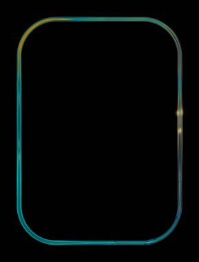 Parlak Çerçeve Arkaplanı. Siyah arkaplanda izole edilmiş parlak geometrik şablon. Soyut 2d illüstrasyon.