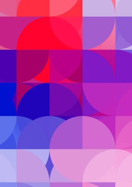 Dairesel şekillerin katmanları renkli ve canlı bir tasarım yaratıyor. Dairelerin sayısal çizimi. Gelecekçi tasarım şablonu.