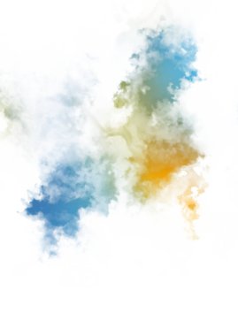 Beyaz arkaplanda soyut renkli suluboya. Dijital resim.