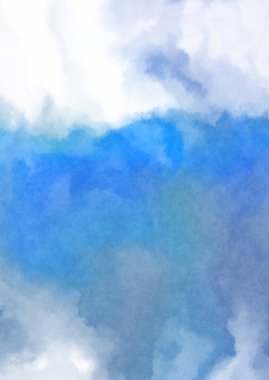 Beyaz arkaplanda soyut renkli suluboya. Dijital resim.