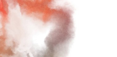 Beyaz arkaplanda soyut renkli suluboya. Dijital resim.