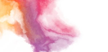 Beyaz arkaplanda soyut renkli suluboya. Dijital resim.