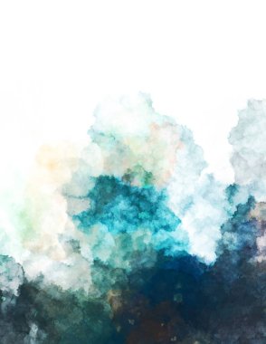 Suluboya arka planda lekeler ve lekelerle boyanmış. Fırça darbesi ile boyanmış. 2d Görüntü.