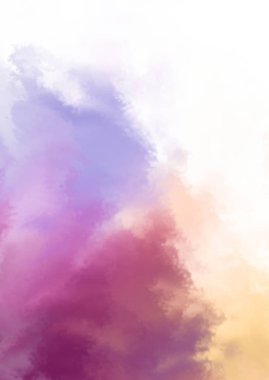 Beyaz arkaplanda soyut renkli suluboya. Dijital resim.