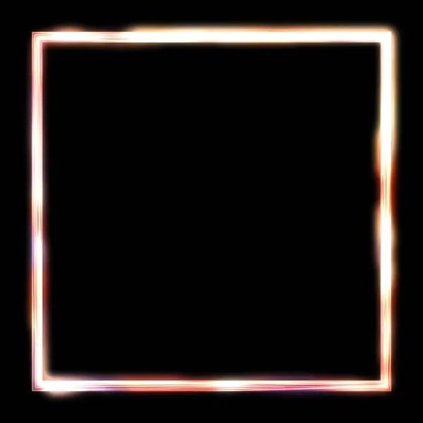 Glow Frame Background Neon Glowing Geometric Template Isolated Black Background — 스톡 사진