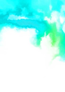 Beyaz arkaplanda soyut renkli suluboya. Dijital resim.