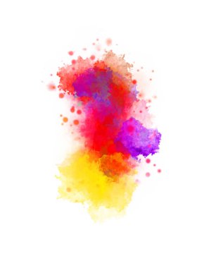 Suluboya arka planda lekeler ve lekelerle boyanmış. Fırça darbesi ile boyanmış. 2d Görüntü.