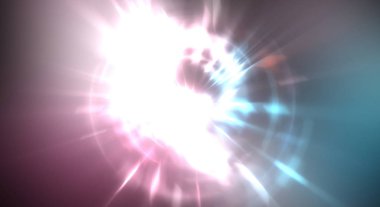 Dinamik hareket eden ışık patlaması. Renkli ışıkların güzel parlak arka planı. Parlayan ışık ışınları ve parçacıkları olan bir yıldızın enerji gösterimi.