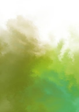 Beyaz arkaplanda soyut renkli suluboya. Dijital resim.