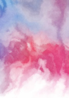 Beyaz arkaplanda soyut renkli suluboya. Dijital resim.