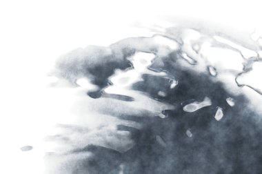 Beyaz arkaplanda soyut renkli suluboya. Dijital resim.