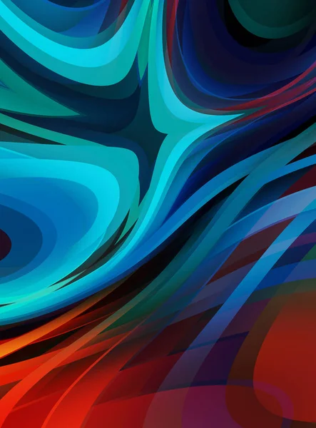 stock image Fluid abstract background with colorful gradient. 2D illustration of modern movement.