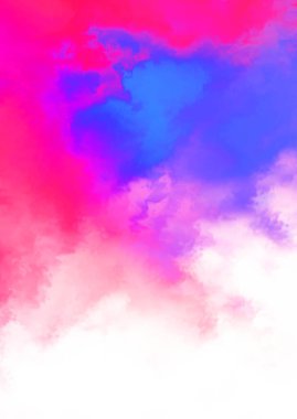 Beyaz arkaplanda soyut renkli suluboya. Dijital resim.