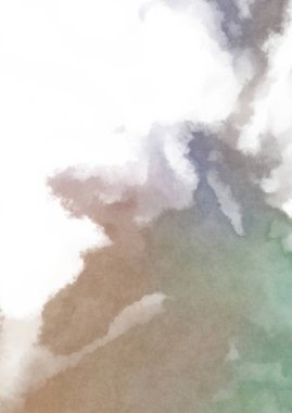 Beyaz arkaplanda soyut renkli suluboya. Dijital resim.