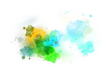 Suluboya arka planda lekeler ve lekelerle boyanmış. Fırça darbesi ile boyanmış. 2d Görüntü.