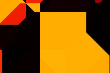 Renkli ve canlı geometrik şekiller katmanları var. Bir teknoloji planının dijital illüstrasyonu. Gelecekçi tasarım şablonu.