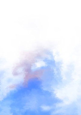 Beyaz arkaplanda soyut renkli suluboya. Dijital resim.