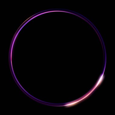 Parlak Çerçeve Arkaplanı. Siyah arkaplanda izole edilmiş parlak geometrik şablon. Soyut 2d illüstrasyon.