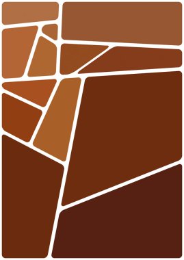 Beyaz boşluğu olan renkli bir çizim. Soyut geometrik desen. Mozaik arka plan. Geometrik çok renkli şekiller.