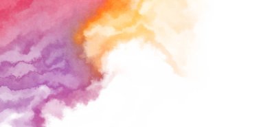 Beyaz arkaplanda soyut renkli suluboya. Dijital resim.