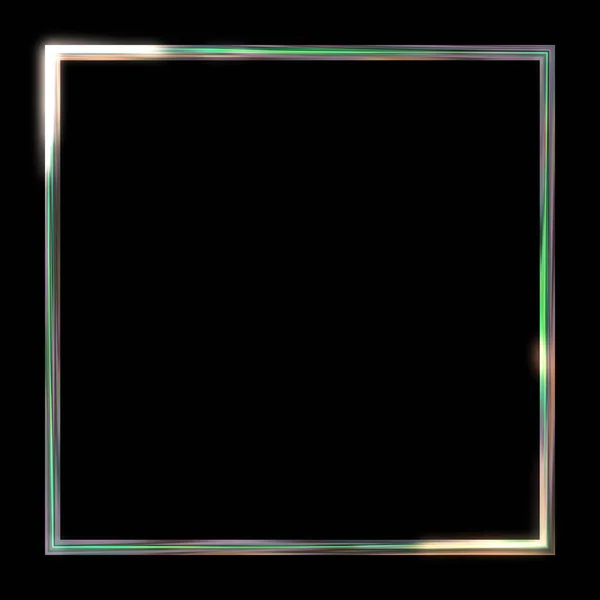 Glow Frame Achtergrond Neon Gloeiende Geometrische Template Geïsoleerd Zwarte Achtergrond — Stockfoto