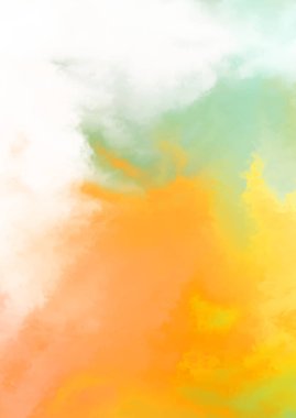 Beyaz arkaplanda soyut renkli suluboya. Dijital resim.