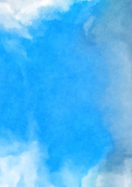 Beyaz arkaplanda soyut renkli suluboya. Dijital resim.