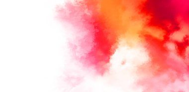 Beyaz arkaplanda soyut renkli suluboya. Dijital resim.