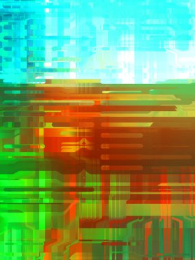 Geometrik çok renkli kesişen çizgiler. Dijital teknolojinin grafiksel çizimi. Soyut arkaplan. 