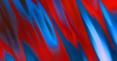 Parlak renk dalgalarıyla serin bir arka plan. Dalgalı hareketin 2D çizimi. Girdap gibi renkli canlı şekiller. Soyut kavramsal duvar kağıdı.