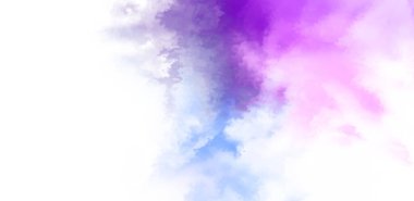 Beyaz arkaplanda soyut renkli suluboya. Dijital resim.