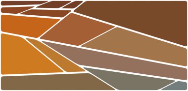 Beyaz boşluğu olan renkli bir çizim. Soyut geometrik desen. Mozaik arka plan. Geometrik çok renkli şekiller.