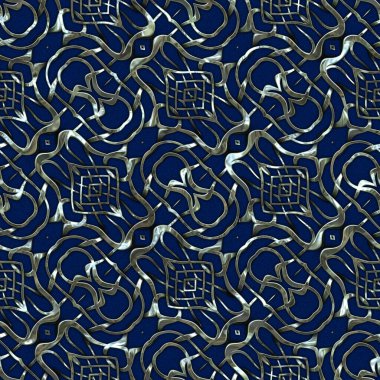 Renkli kumaş arka planında moda tarzında gümüş örgü süsü olan lüks, kusursuz bir şablon. Duvar kağıtları ve tekstil baskısı için tasarım. Lüks, ışıl ışıl metalimsi fantezi dokusu