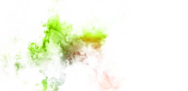 Beyaz arkaplanda soyut renkli suluboya. Dijital resim.