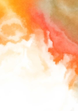 Beyaz arkaplanda soyut renkli suluboya. Dijital resim.