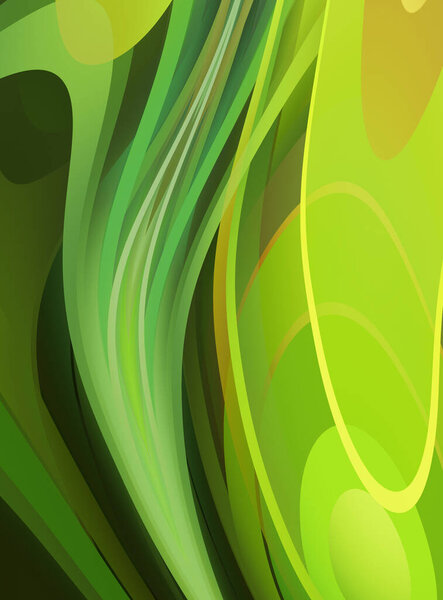 Fluid abstract background with colorful gradient. 2D illustration of modern movement.