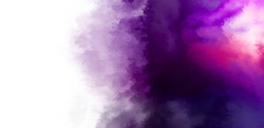 Beyaz arkaplanda soyut renkli suluboya. Dijital resim.