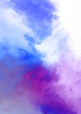 Beyaz arkaplanda soyut renkli suluboya. Dijital resim.