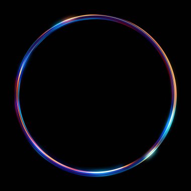 Parlak Çerçeve Arkaplanı. Siyah arkaplanda izole edilmiş parlak geometrik şablon. Soyut 2d illüstrasyon.