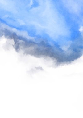 Beyaz arkaplanda soyut renkli suluboya. Dijital resim.