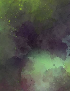 Suluboya arka planda lekeler ve lekelerle boyanmış. Fırça darbesi ile boyanmış. 2d Görüntü.