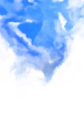 Beyaz arkaplanda soyut renkli suluboya. Dijital resim.