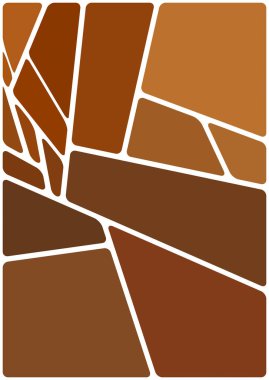 Beyaz boşluğu olan renkli bir çizim. Soyut geometrik desen. Mozaik arka plan. Geometrik çok renkli şekiller.