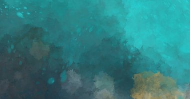 Suluboya arka planda lekeler ve lekelerle boyanmış. Fırça darbesi ile boyanmış. 2d Görüntü.